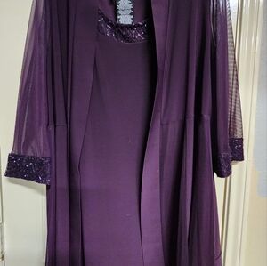 R & M Richards Deep Purple 2 Pc Dress Set